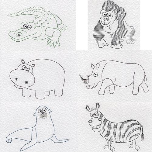 Wild animal patterns at Stitching Cards