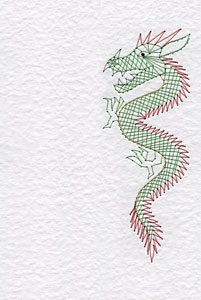 Chinese dragon pattern at Stitching Cards