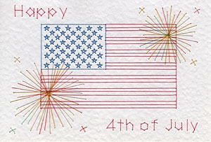 4th of July flag pattern at Stitching Cards