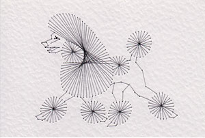 Poodle Dog Pattern At Stitching Cards