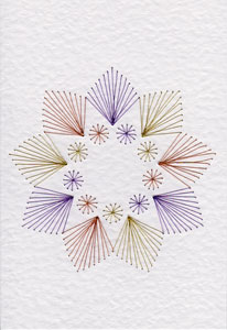 Nine Pointed Star Pattern At Stitching Cards