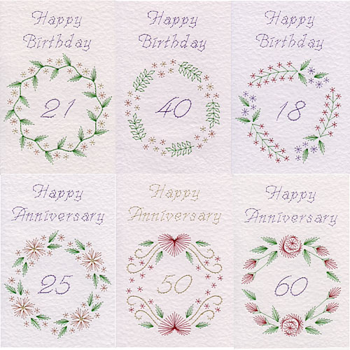 Flower Circle Patterns At Stitching Cards