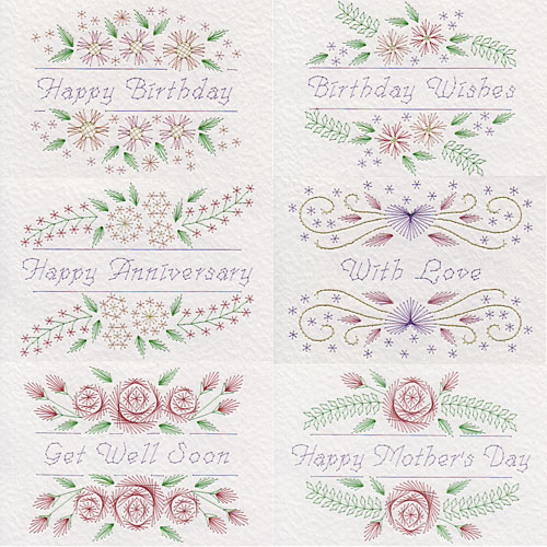 Floral Greetings Patterns At Stitching Cards