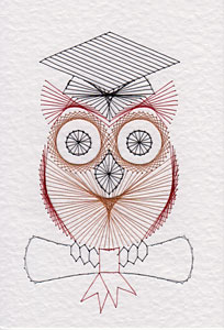 Graduation Owl At Stitching Cards