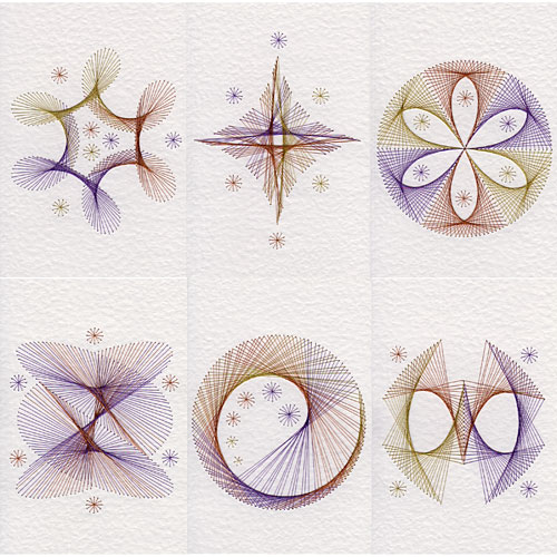 Geometric Patterns At Stitching Cards