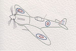 Spitfire Aircraft Pattern At Stitching Cards