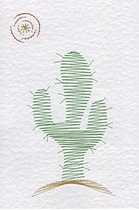 Cactus Pattern At Stitching Cards