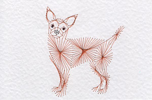 Chihuahua Dog Pattern At Stitching Cards