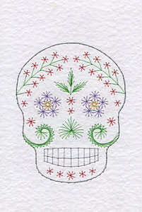 Sugar Skull Pattern At Stitching Cards