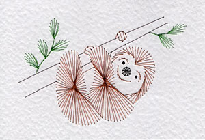 Sloth pattern at Stitching Cards