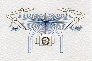 Drone Pattern At Stitching Cards