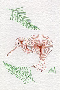 Kiwi bird pattern at Stitching Cards