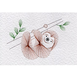 Sloth Pattern At Stitching Cards