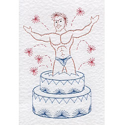 Surprise cake pattern at Stitching Cards