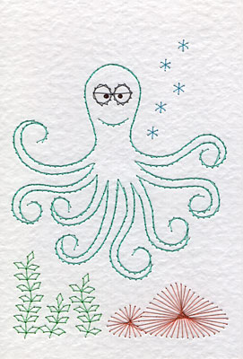 Octopus pattern at Stitching Cards