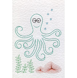 Octopus Pattern At Stitching Cards