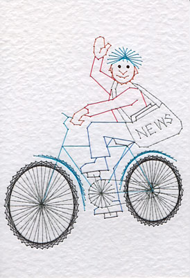 Paper boy pattern at Stitching Cards