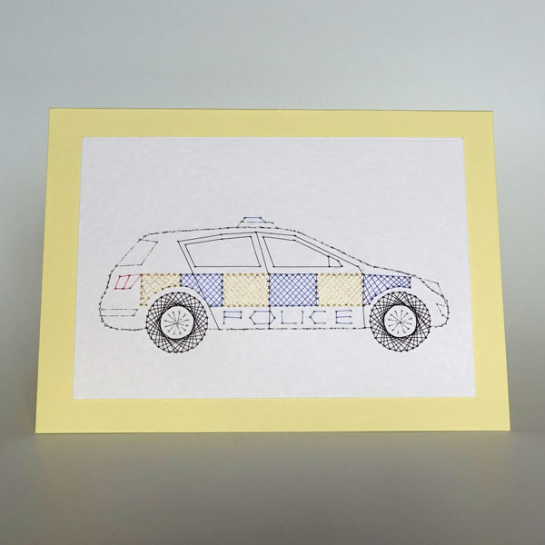 Police Car Uk Colours At Stitching Cards