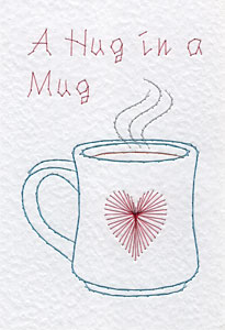 Mug Pattern At Stitching Cards