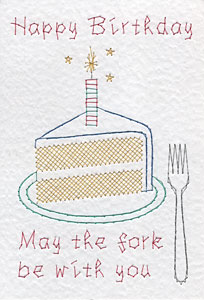 Cake And Fork Pattern At Stitching Cards